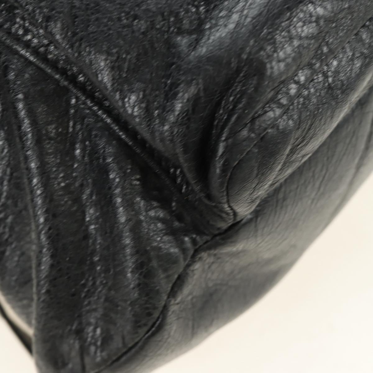 BALENCIAGA Classic Traveler Backpack Leather Black Silver 340139 Auth 182218V
