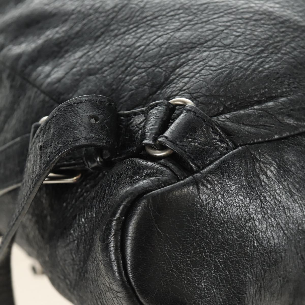 BALENCIAGA Classic Traveler Backpack Leather Black Silver 340139 Auth 182218V