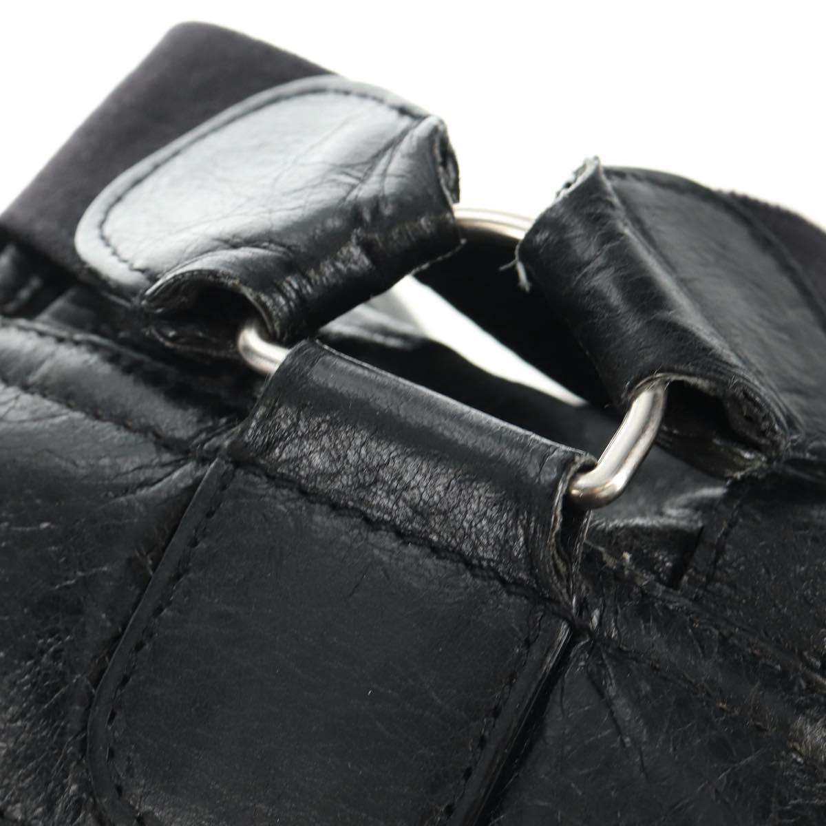 BALENCIAGA Classic Traveler Backpack Leather Black Silver 340139 Auth 182218V