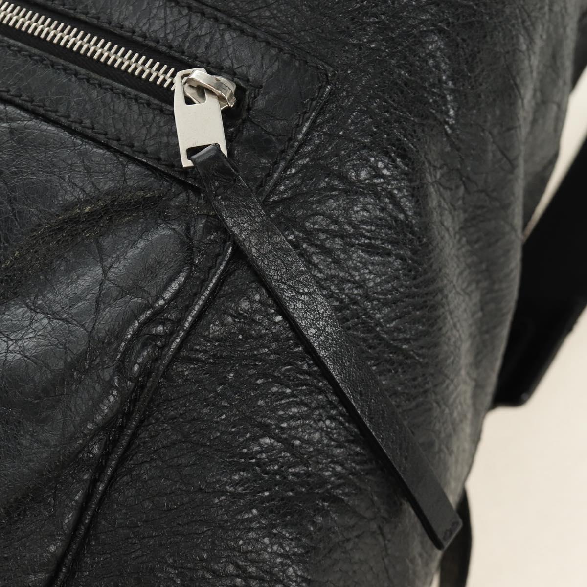 BALENCIAGA Classic Traveler Backpack Leather Black Silver 340139 Auth 182218V