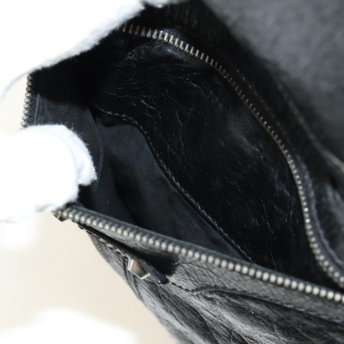 BALENCIAGA Classic Traveler Backpack Leather Black Silver 340139 Auth 182218V