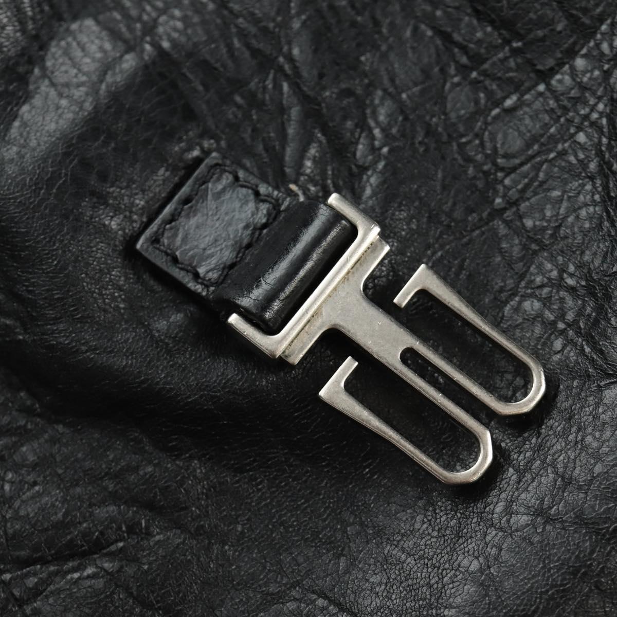 BALENCIAGA Classic Traveler Backpack Leather Black Silver 340139 Auth 182218V