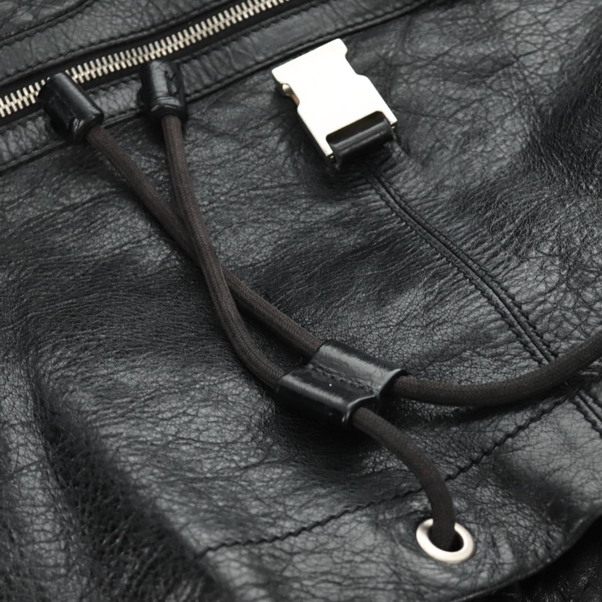 BALENCIAGA Classic Traveler Backpack Leather Black Silver 340139 Auth 182218V