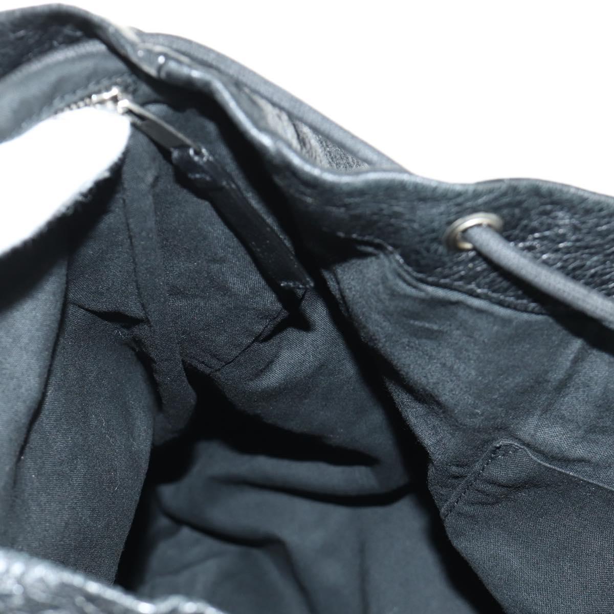 BALENCIAGA Classic Traveler Backpack Leather Black Silver 340139 Auth 182218V