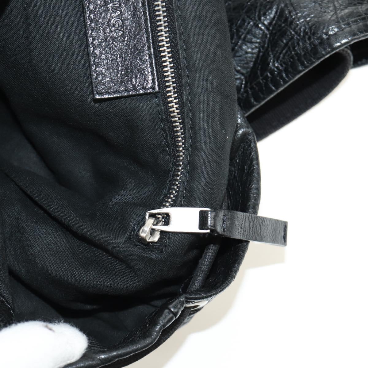 BALENCIAGA Classic Traveler Backpack Leather Black Silver 340139 Auth 182218V