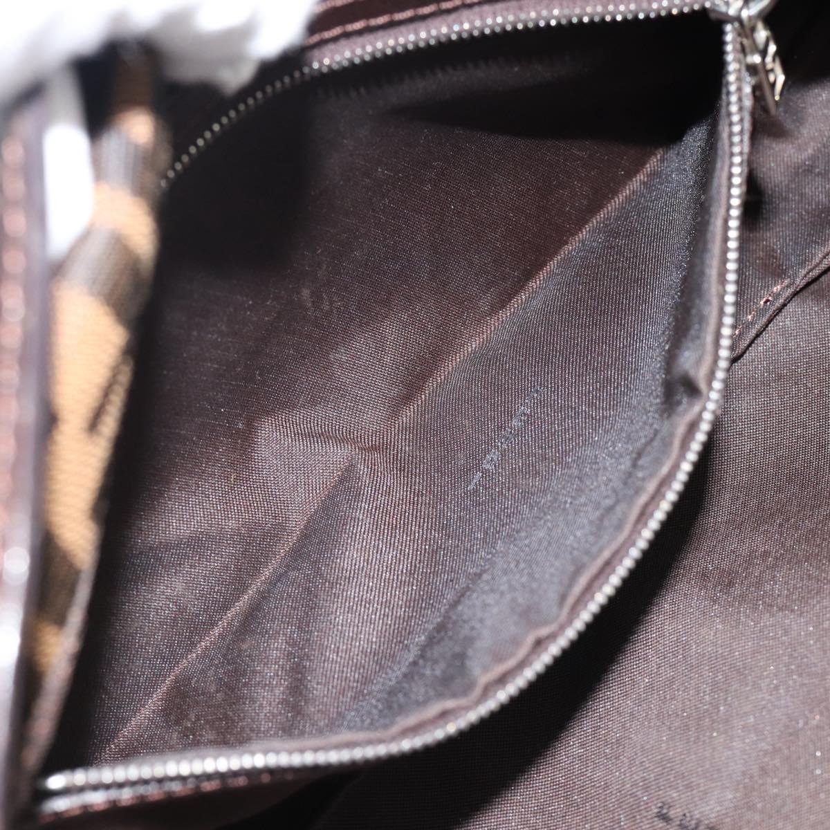 FENDI Zucca Canvas Mamma Baguette Shoulder Bag Black Brown Auth 182220SAM
