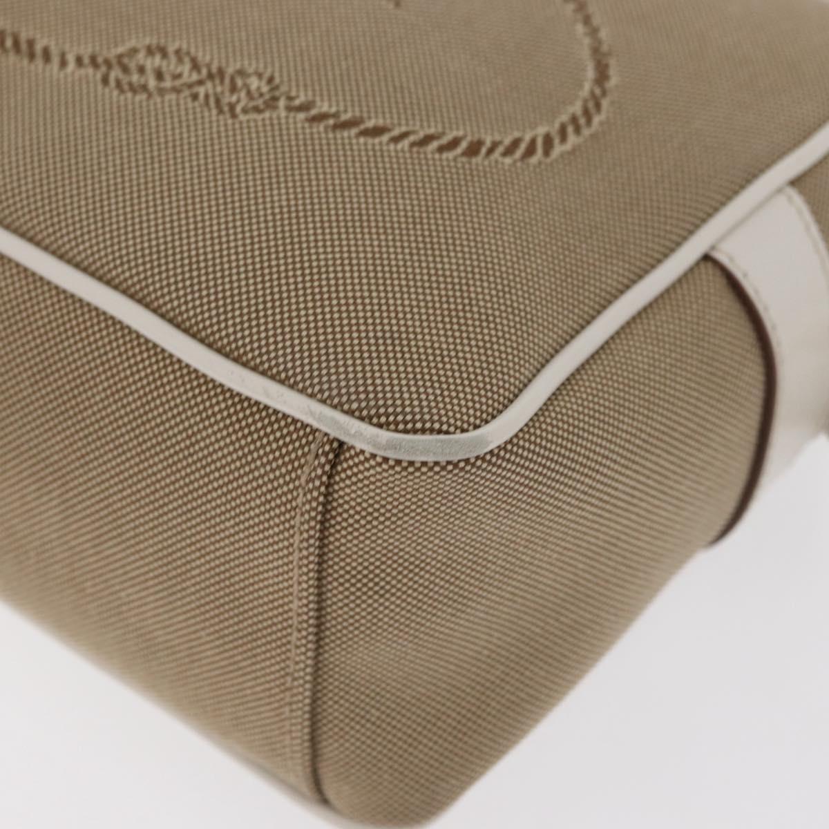 PRADA Shoulder Bag Jacquard Beige Gold Auth 182221M