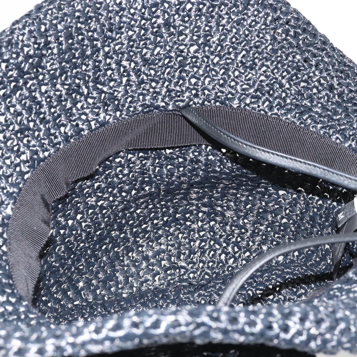 Miu Miu Hat Raffia M Black Auth 182226A