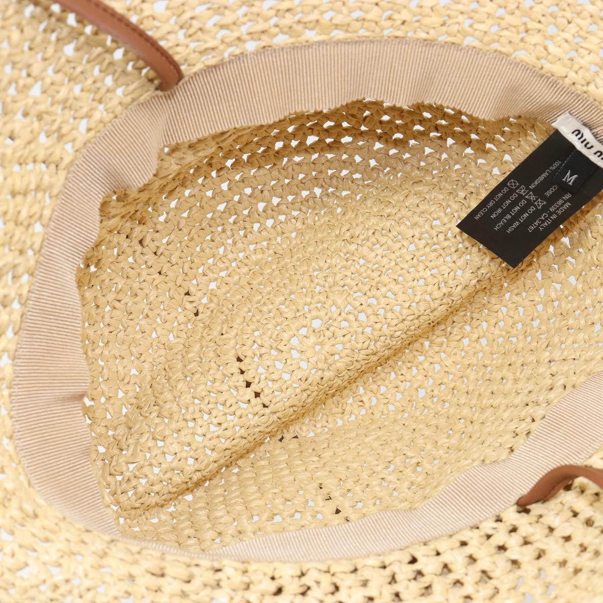 Miu Miu Hat Raffia M Beige Auth 182227A