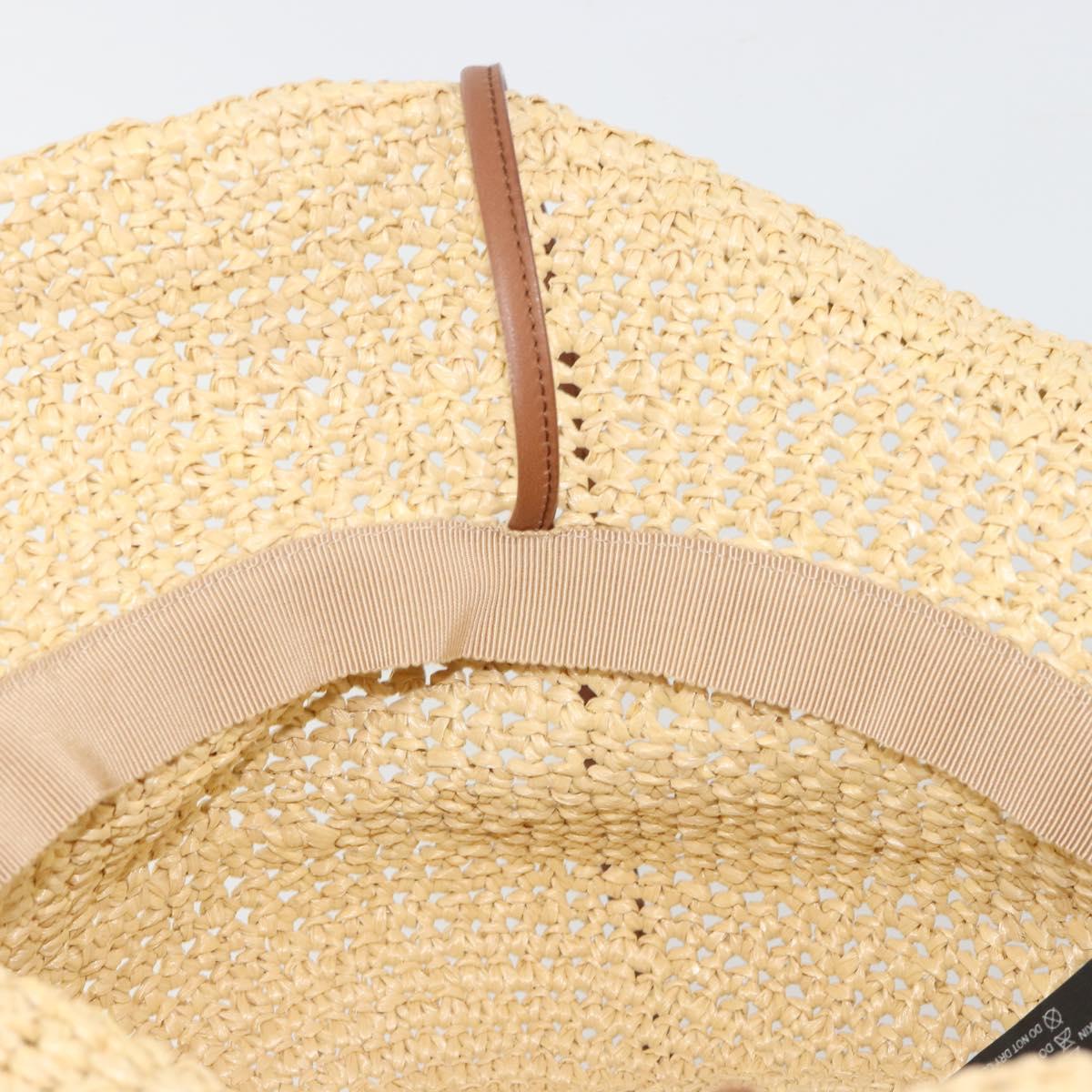 Miu Miu Hat Raffia M Beige Auth 182227A