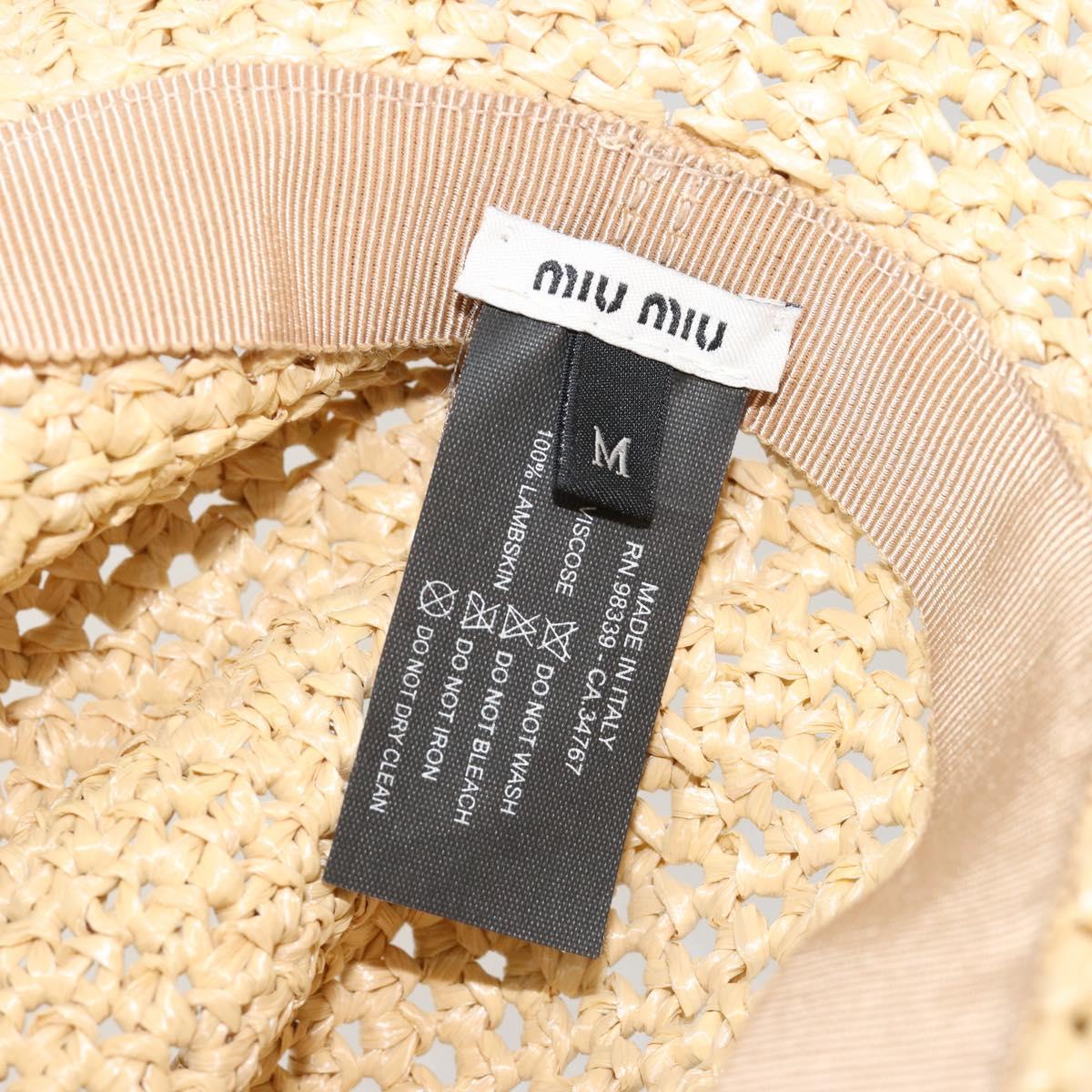 Miu Miu Hat Raffia M Beige Auth 182227A