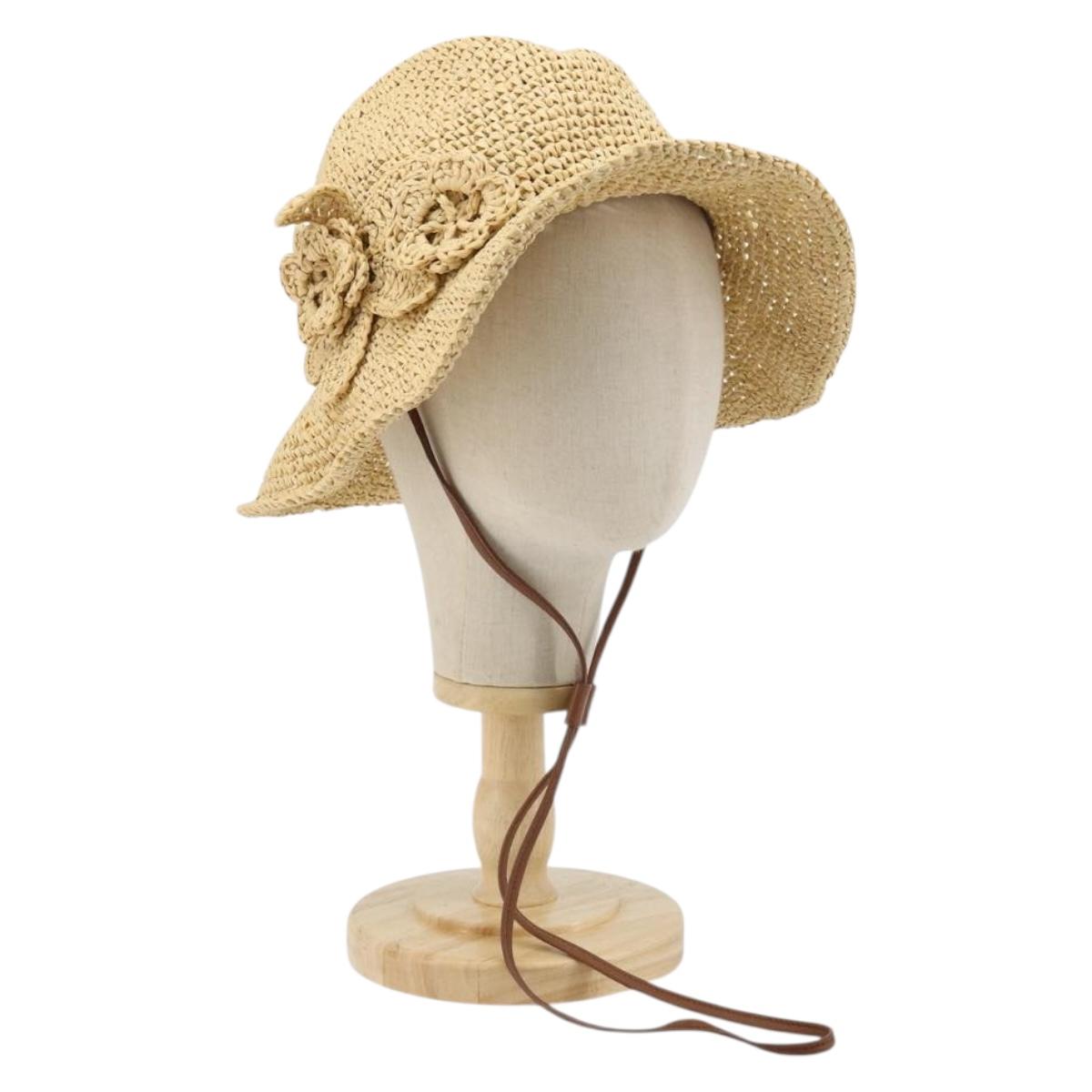 Miu Miu Hat Raffia M Beige Auth 182227A