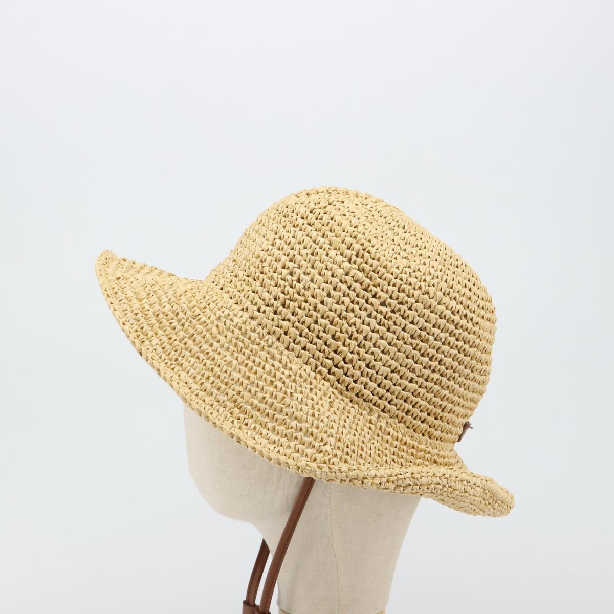 Miu Miu Hat Raffia M Beige Auth 182227A
