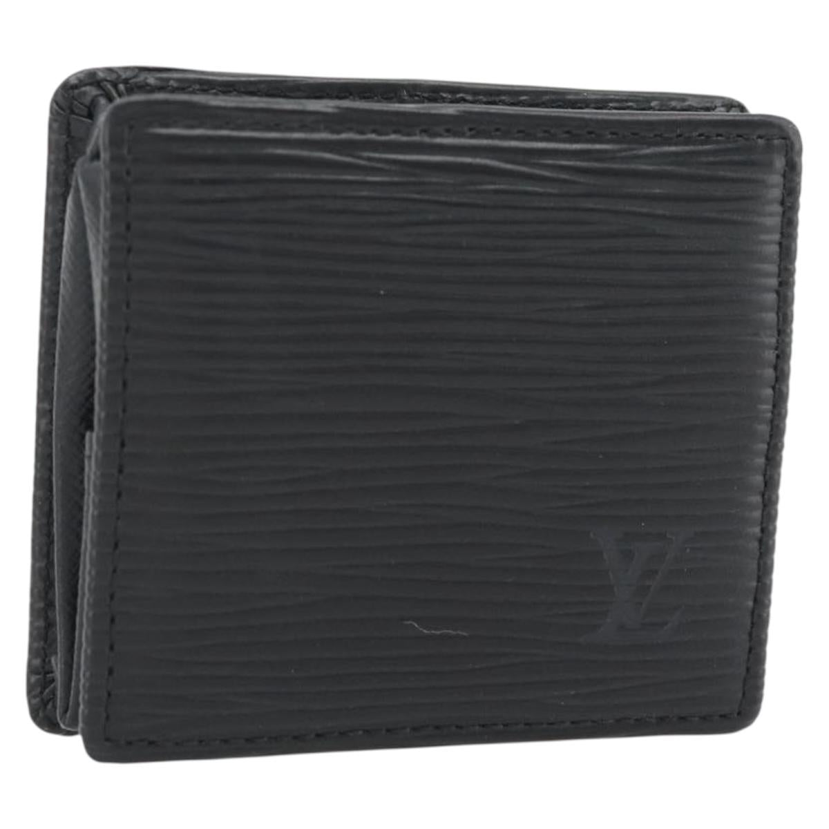 LOUIS VUITTON Epi Porte Monnaie Boite Coin Purse Black M63692 LV Auth 182240V