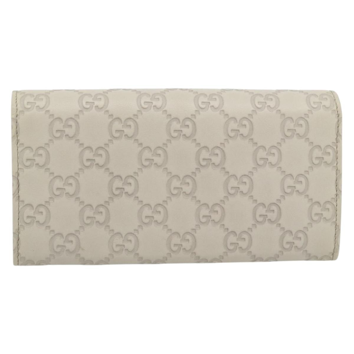 GUCCI GG Canvas Guccissima Lovely Heart Wallet Leather Ivory 251861 Auth 182242V