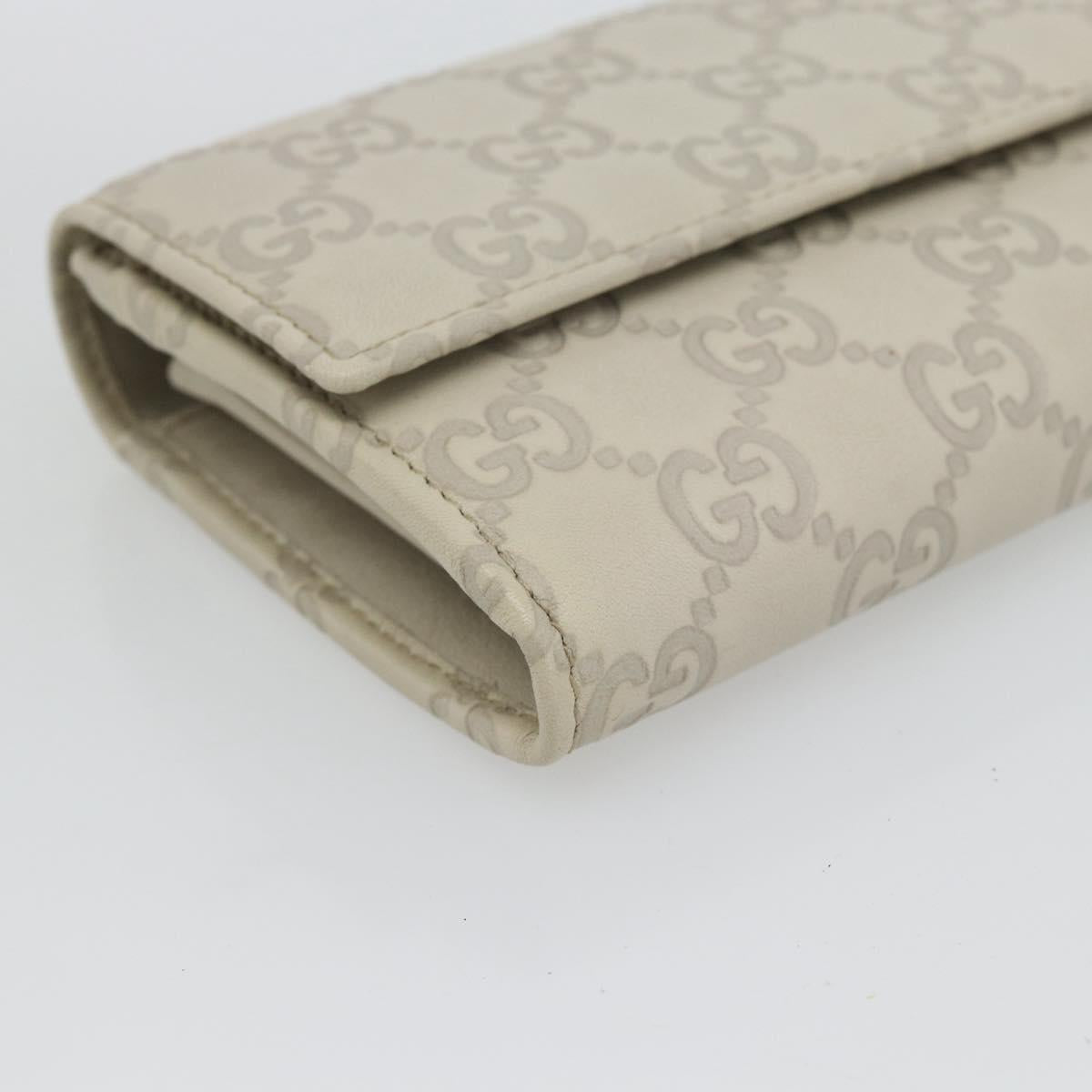 GUCCI GG Canvas Guccissima Lovely Heart Wallet Leather Ivory 251861 Auth 182242V