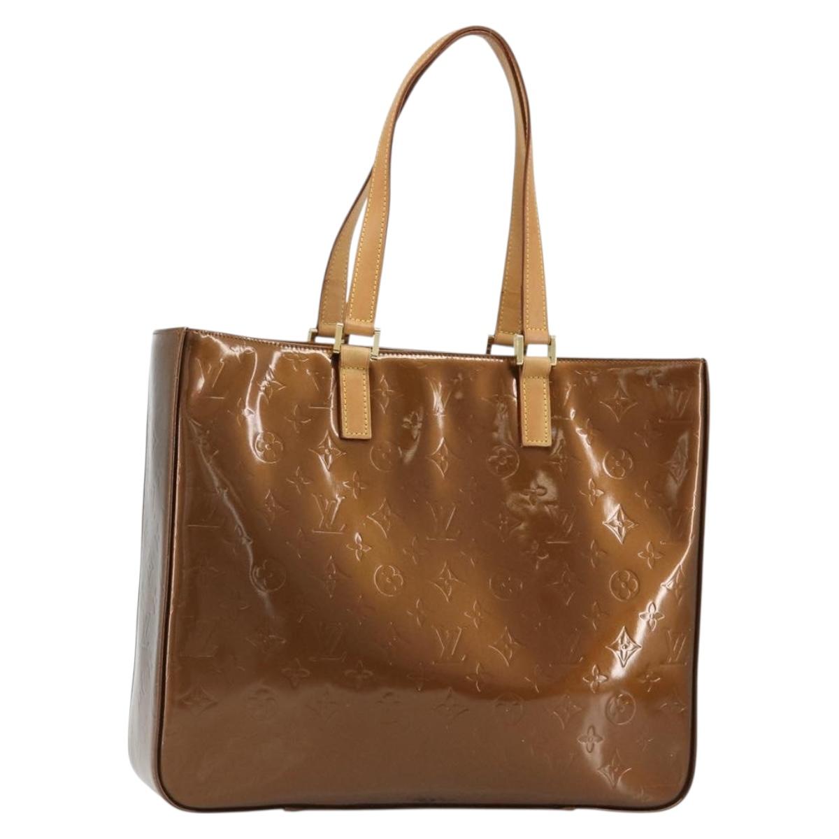 LOUIS VUITTON Monogram Vernis Columbus Tote Bag Bronze M91134 LV Auth 182266