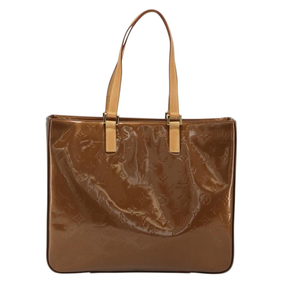 LOUIS VUITTON Monogram Vernis Columbus Tote Bag Bronze M91134 LV Auth 182266