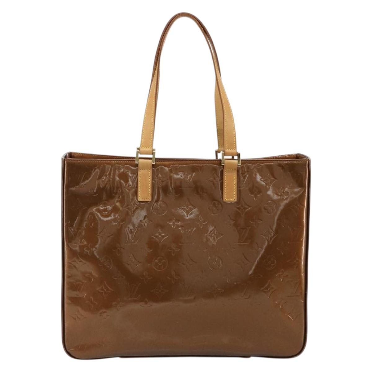 LOUIS VUITTON Monogram Vernis Columbus Tote Bag Bronze M91134 LV Auth 182266