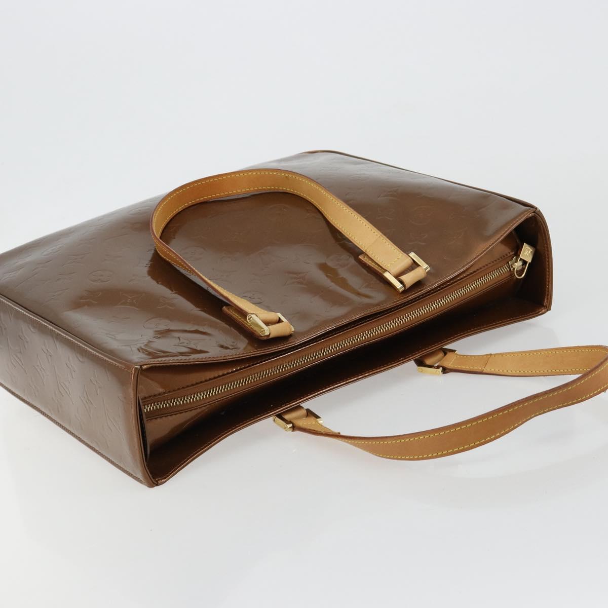 LOUIS VUITTON Monogram Vernis Columbus Tote Bag Bronze M91134 LV Auth 182266