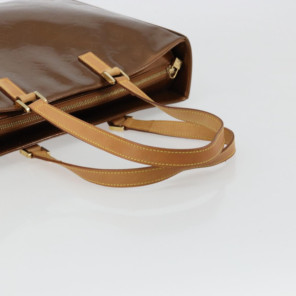 LOUIS VUITTON Monogram Vernis Columbus Tote Bag Bronze M91134 LV Auth 182266