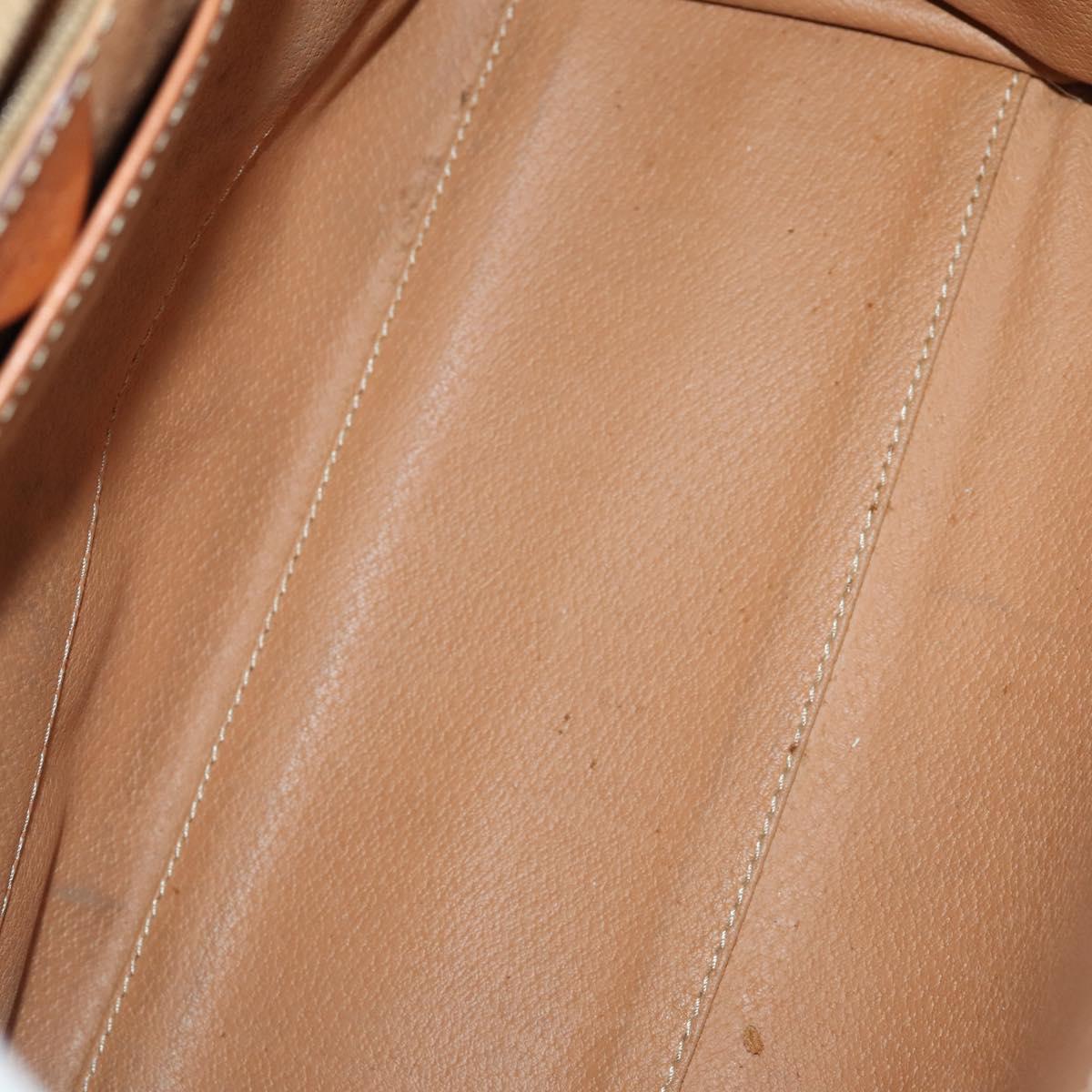 CELINE Macadam Canvas Hand Bag PVC Leather 2 Set Brown Gold Auth 182267
