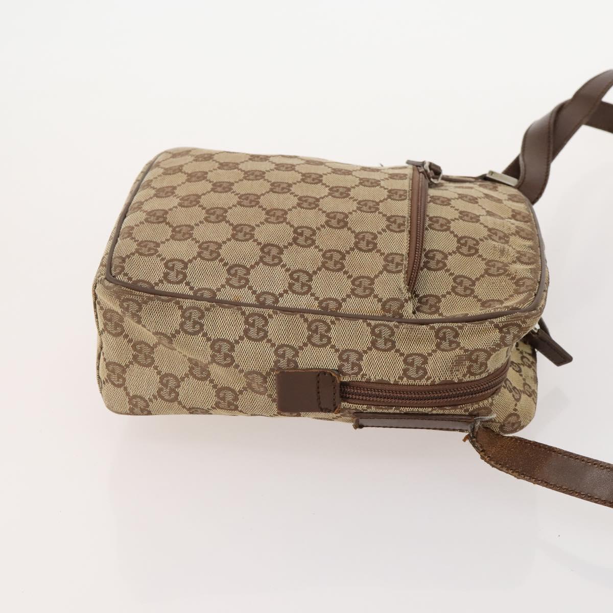 GUCCI GG Canvas Web Sherry Line Shoulder Bag 4 Set Beige Red Auth 182270