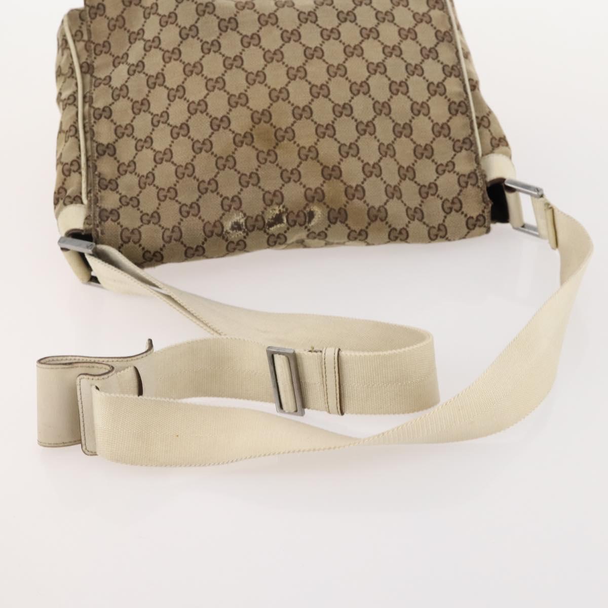 GUCCI GG Canvas Web Sherry Line Shoulder Bag 4 Set Beige Red Auth 182270