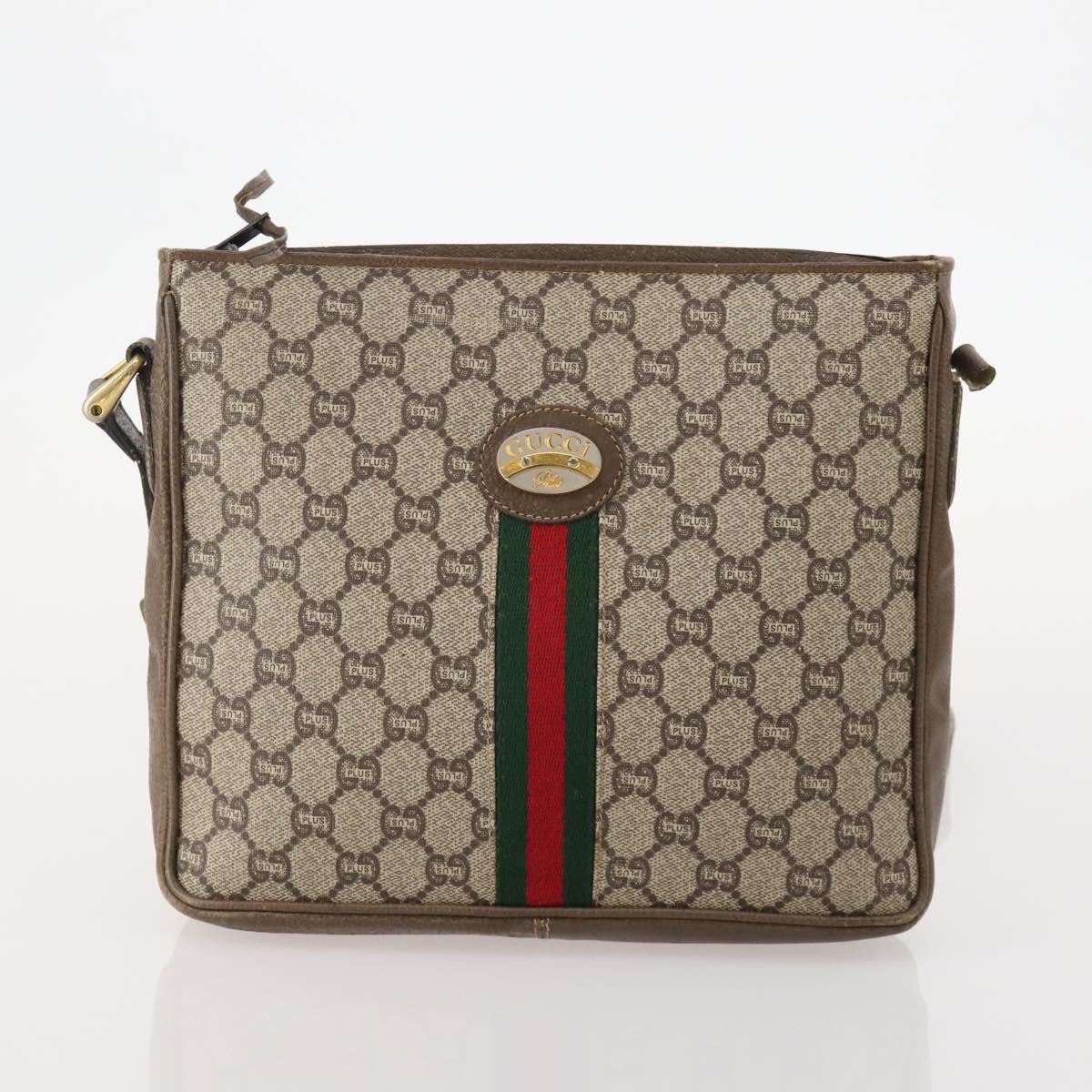 GUCCI GG Plus Supreme Web Sherry Line Bag Leather PVC Nylon 6 Set Auth 182271