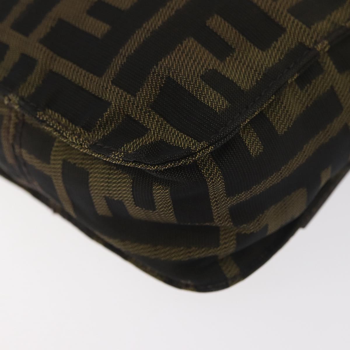 FENDI Zucca Canvas Shoulder Bag Black Brown Auth 182292V