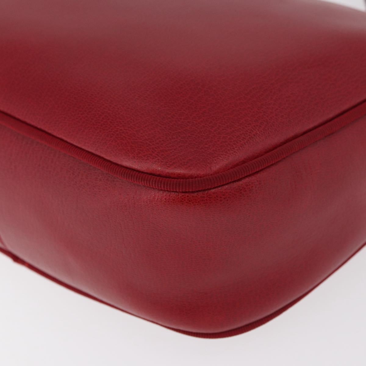 Salvatore Ferragamo Vala Shoulder Bag Leather Red Gold Auth 182294