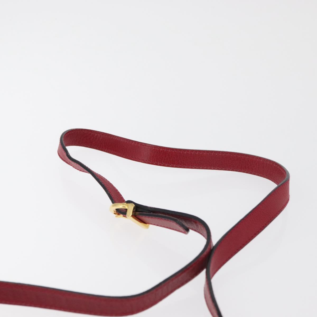 Salvatore Ferragamo Vala Shoulder Bag Leather Red Gold Auth 182294