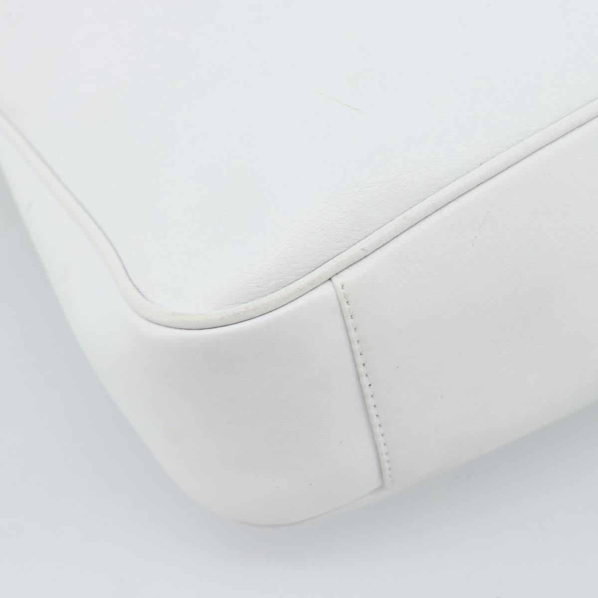 GUCCI Bamboo Shoulder Bag Leather 2way White Gold 001 2113 1638 Auth 182303