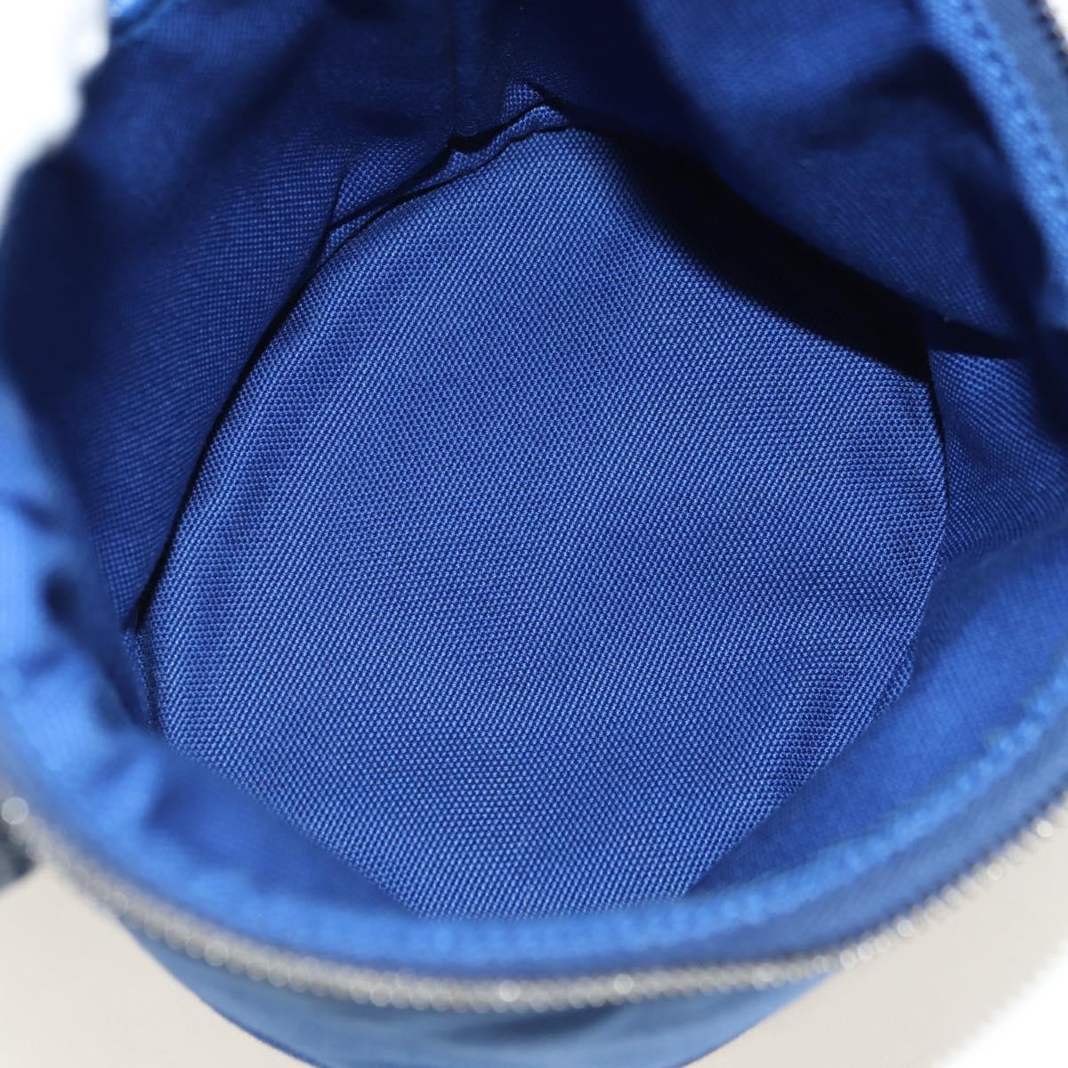 PRADA Shoulder Bag Canvas Blue Silver Auth 182306M