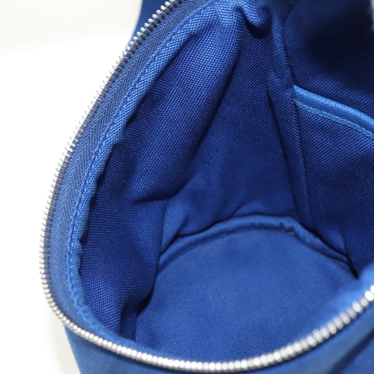 PRADA Shoulder Bag Canvas Blue Silver Auth 182306M