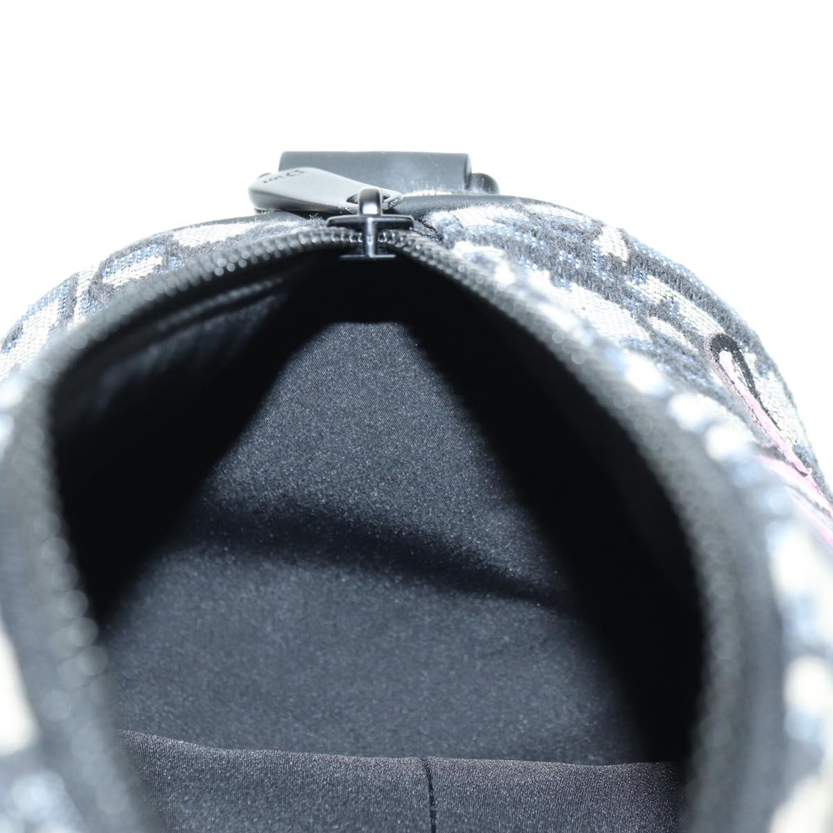 Christian Dior Trotter Canvas Oblique Rabbit Mini Roller Bag Navy Auth 182307SAM