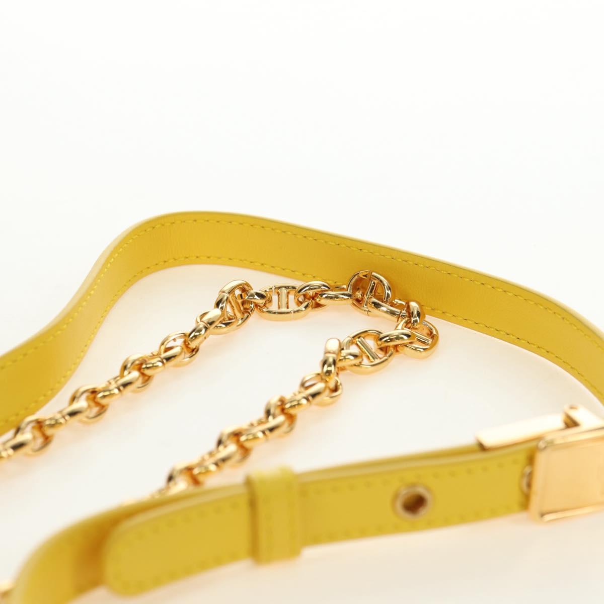Christian Dior Caro Chain Shoulder Bag Canvas Beads Green Gold Auth 182308SM