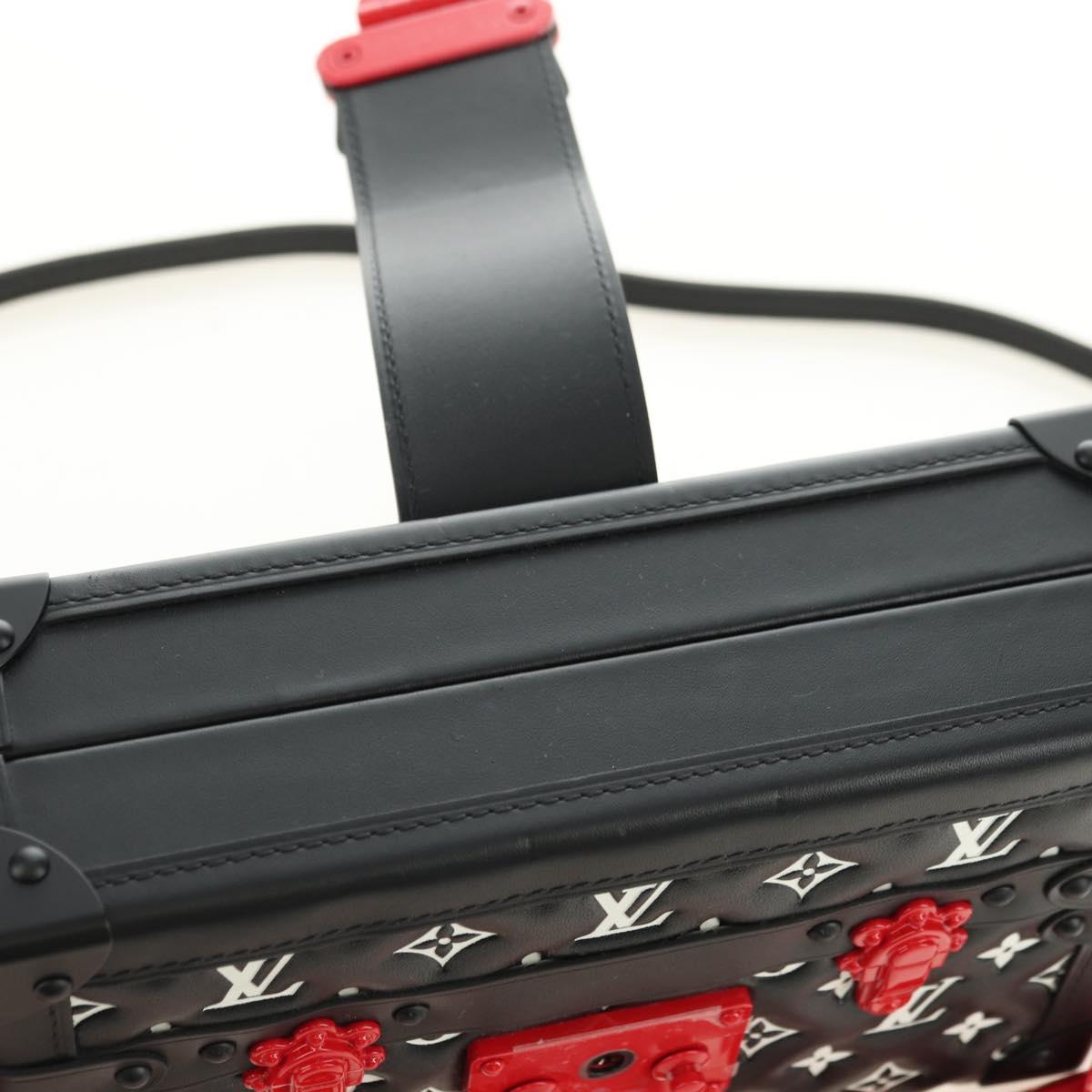 LOUIS VUITTON Lamb Leather Chain Petite Mar Bag 2way Black M59638 Auth 182311SM