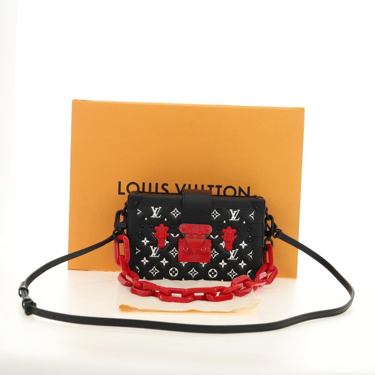LOUIS VUITTON Lamb Leather Chain Petite Mar Bag 2way Black M59638 Auth 182311SM