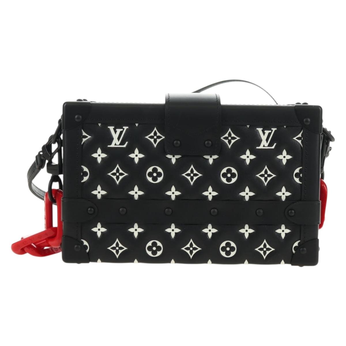 LOUIS VUITTON Lamb Leather Chain Petite Mar Bag 2way Black M59638 Auth 182311SM