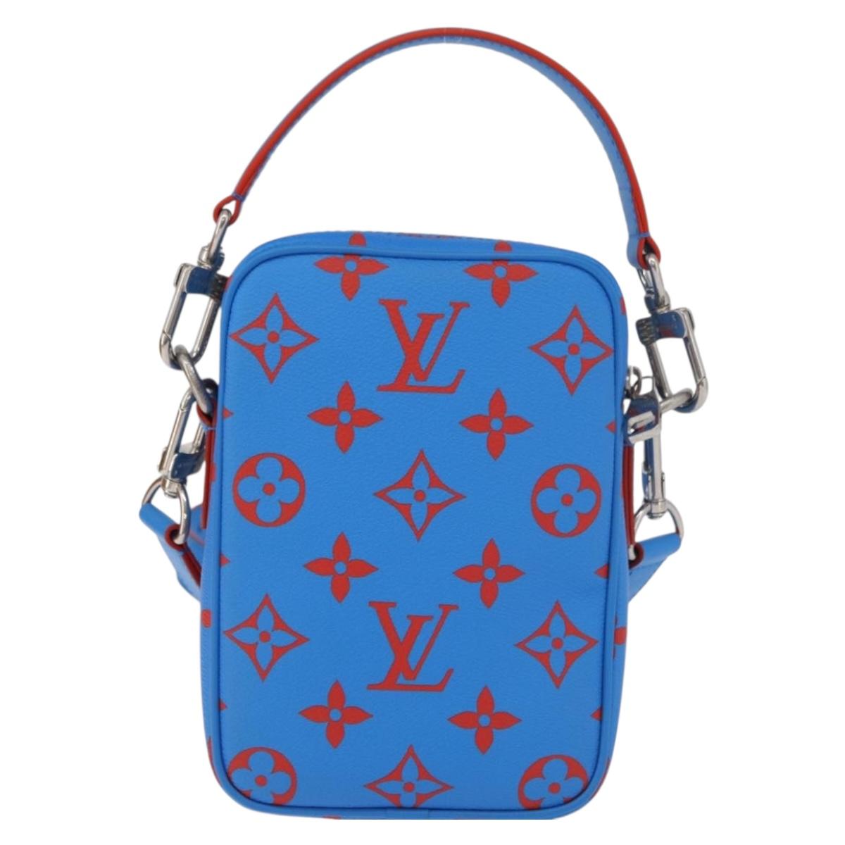 LOUIS VUITTON Monogram Glow Danube Shoulder Bag Blue Red M14685 LV Auth 182313SM