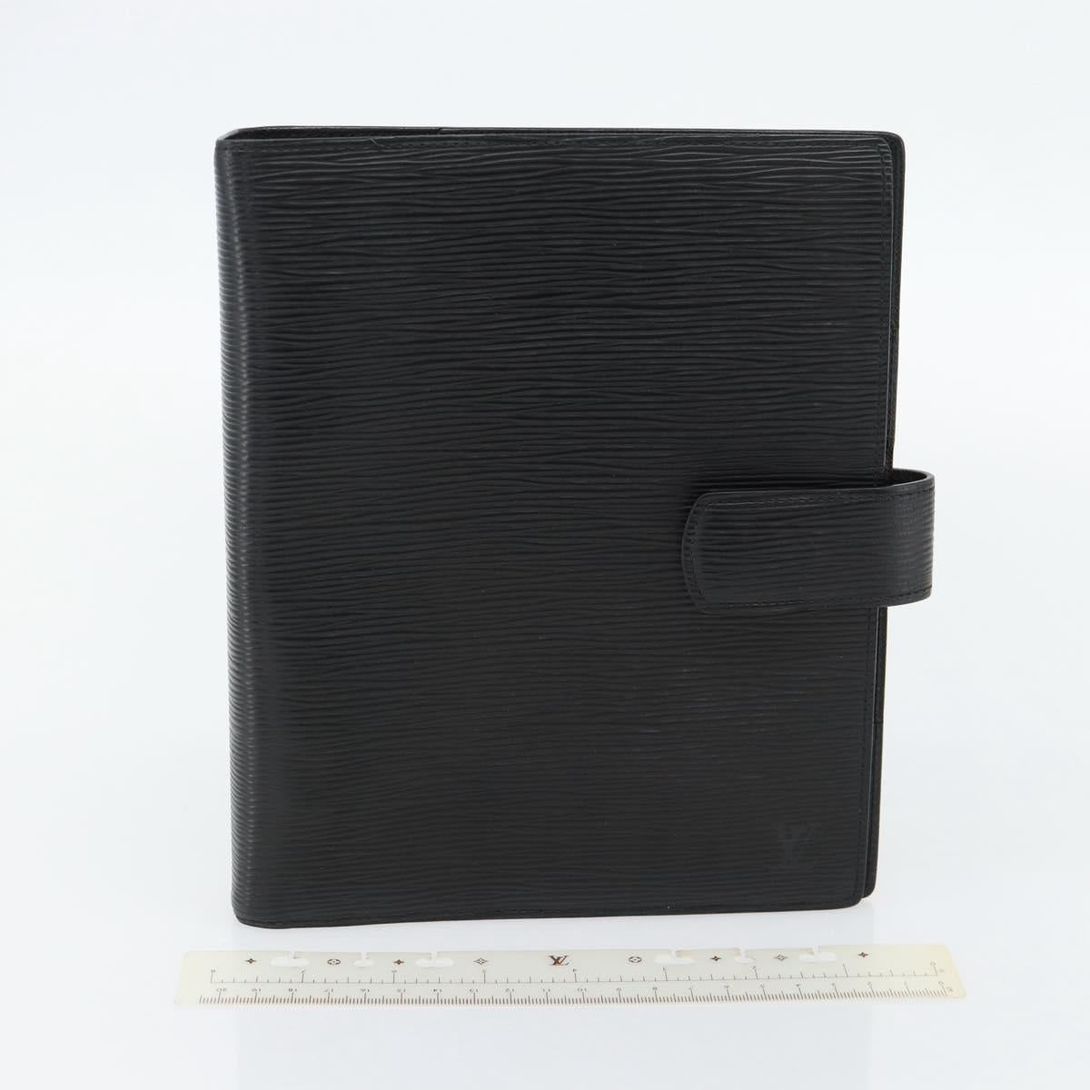 LOUIS VUITTON Epi Agenda GM Day Planner Cover Black R20212 LV Auth 182317V