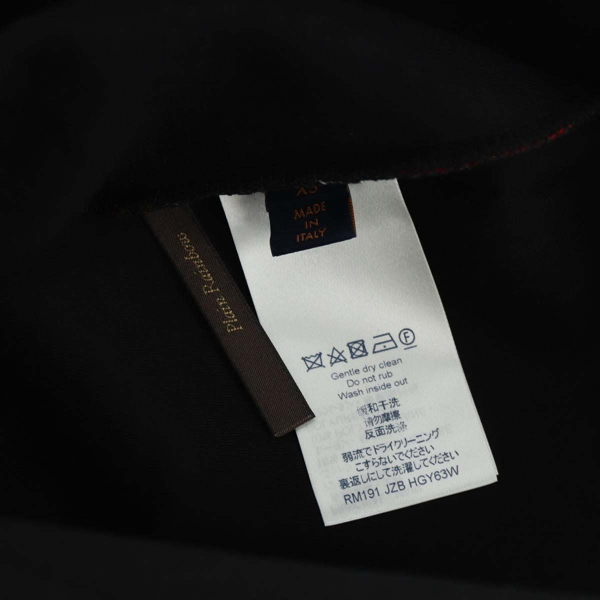 LOUIS VUITTON Poppys Hoodie Virgil Abloh Velor XS Black Red LV Auth 182323SM