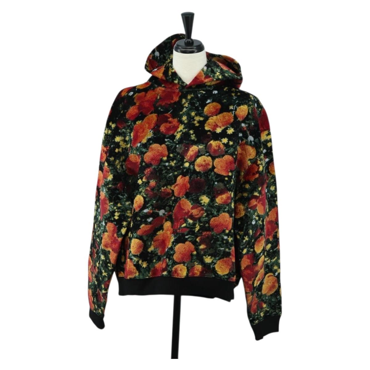 LOUIS VUITTON Poppys Hoodie Virgil Abloh Velor XS Black Red LV Auth 182323SM