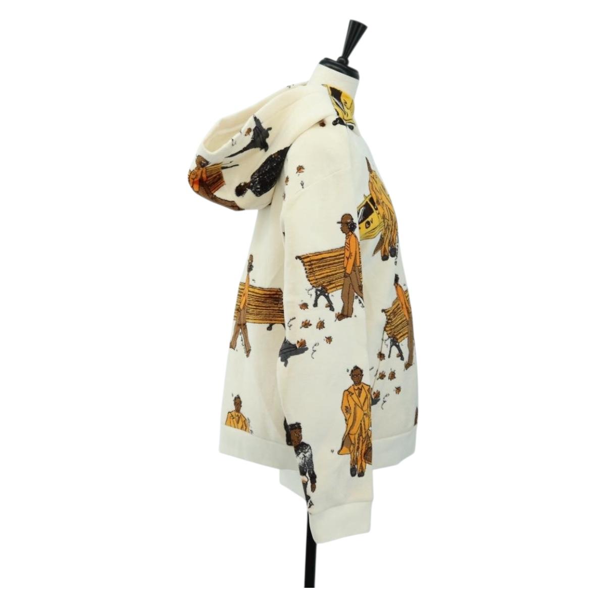 LOUIS VUITTON New Walkers Print Hoodie Virgil Abloh Cotton M Ivory Auth 182324SM