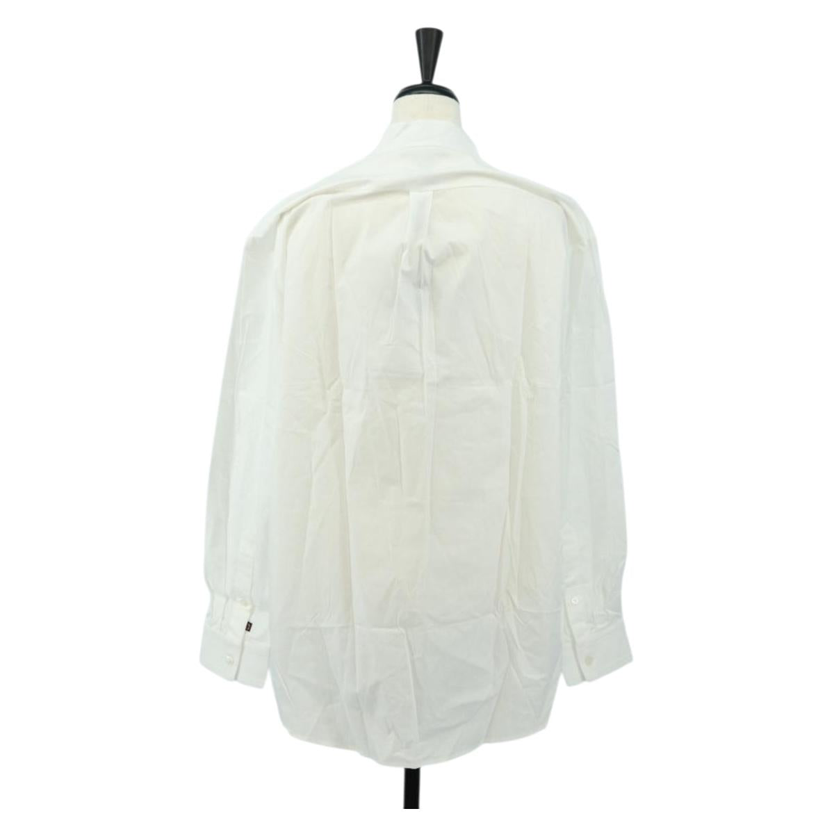 LOUIS VUITTON Long sleeve Shirt cotton 34 White LV Auth 182326M