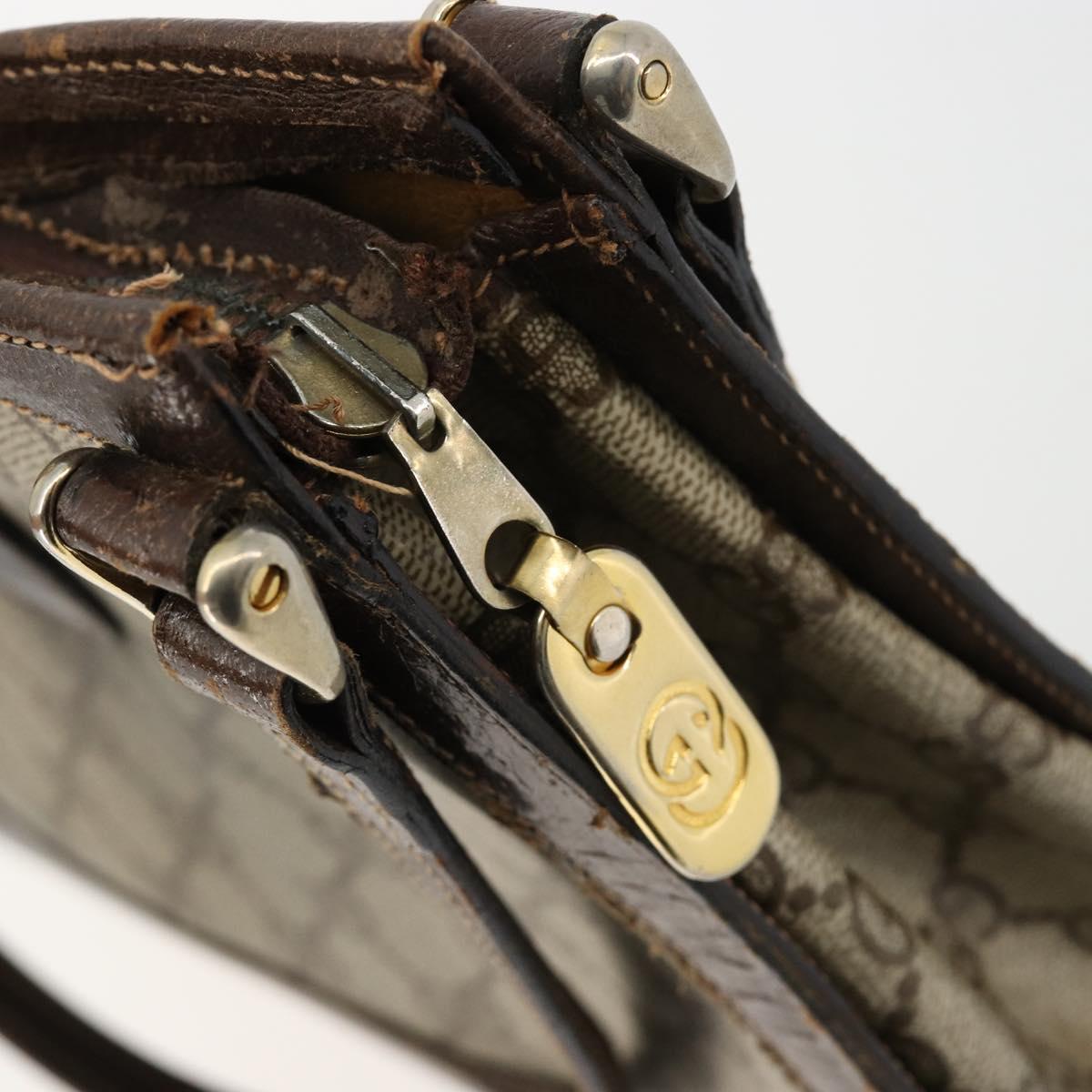 GUCCI GG Supreme Shoulder Bag PVC Beige Gold Auth 182353
