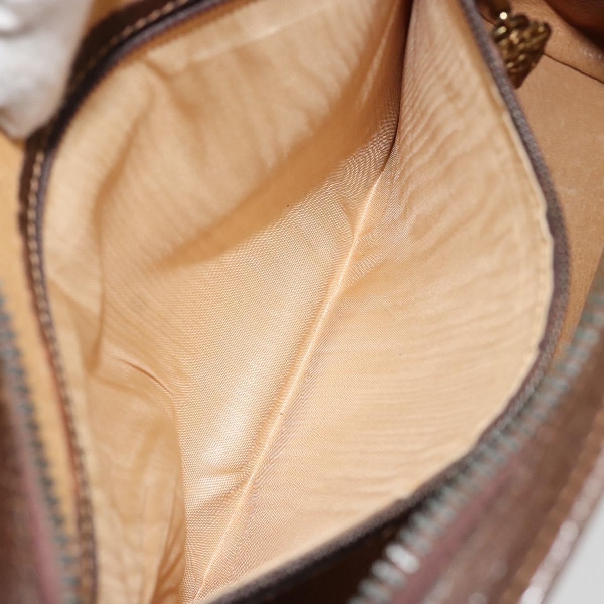GUCCI GG Supreme Shoulder Bag PVC Beige Gold Auth 182353