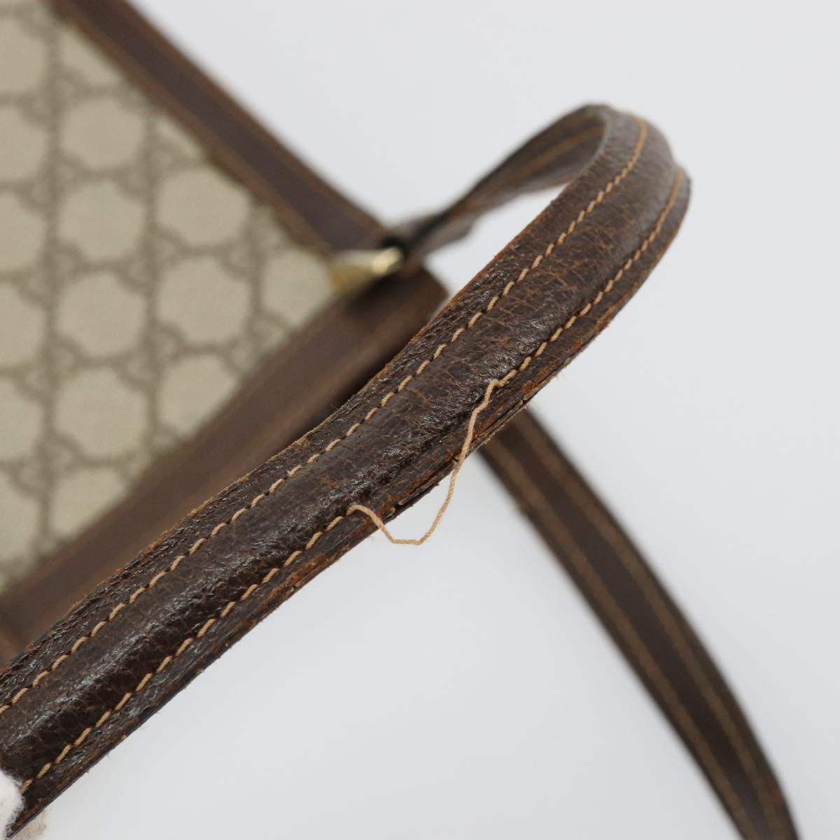 GUCCI GG Supreme Shoulder Bag PVC Beige Gold Auth 182353