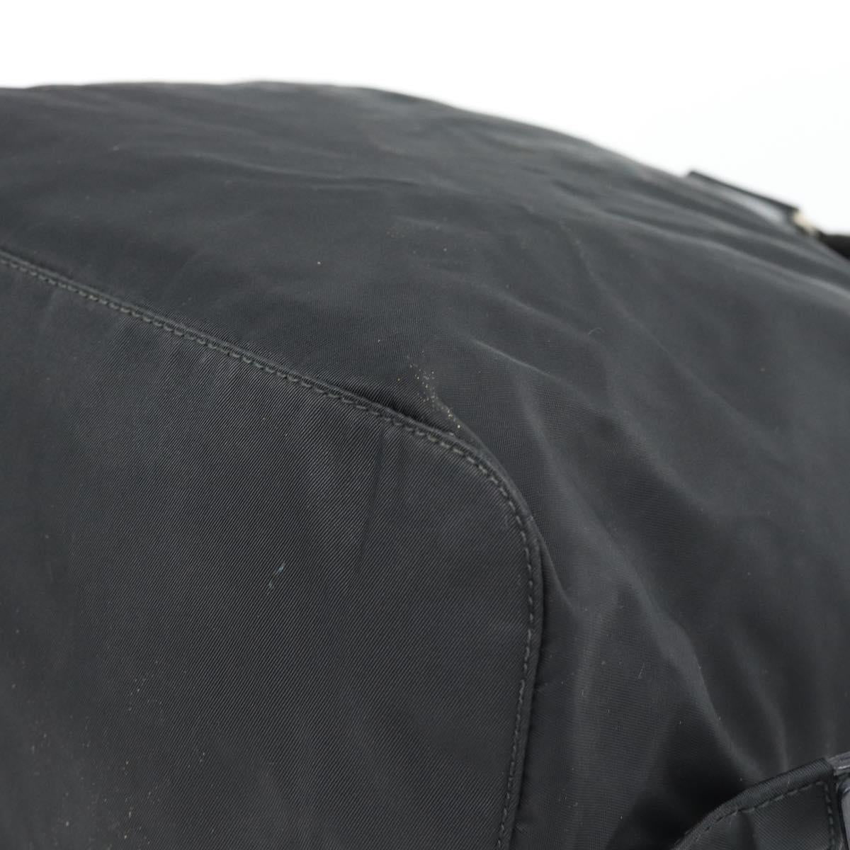 PRADA Backpack Nylon Black Silver Auth 182355